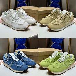 Nieuwe designer sneakers 574 Casual schoenen dames mius platform schoen denim trainer koloniale beige koninklijke blanke vrouwen luxe canvas trainers