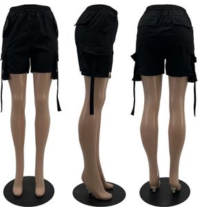 NIEUWE Designer Zomer Cargo Shorts Vrouwen Kleding Hoge Taille Shorts met Zakken Casual Korte Broek Streetwear Kleding Bulk Items Veel 9507