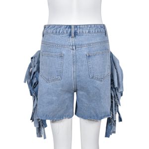 NOUVEAU Designer Été Femmes Glands Jeans Casual Taille Haute Extensible Ripped Mode En Détresse Rétro Denim Shorts En Gros Vêtements 9773