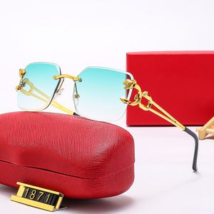 Nouvelles lunettes de soleil de créateur pour femmes sans monture sans cadre double monture rectangle nuances dégradé UV400 été voyage lunettes de soleil lunettes de mode Lunettes