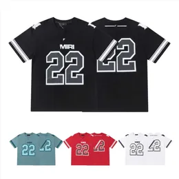 Nieuw designer t-shirt heren t-shirt lichtgekleurd t-shirt luxe hiphop straatkleding t-shirt nummer 22 bedrukt hoogwaardig katoen casual kort balpak t-shirt yyg