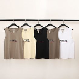 Nieuwe Designer T-shirts Mannen Stylist T-shirts Mannen Zomer Print Letters Losse Hip Hop Trend Tank Top Luxe Vrijetijdskleding Cigru