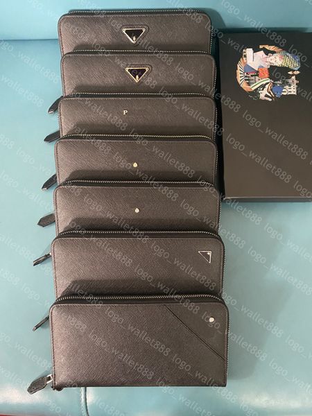 Nueva cartera de diseñador para hombre con cremallera completa, cartera de tela de piel de cerdo, piel de cerdo original importada de bronce, perfecta para el monedero extremo L M 1189