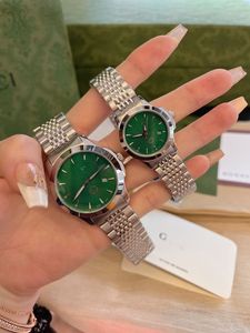 New Designer Watch Matcha Green G Timeless Series Watch 28 mm 38 mm de haute qualité Luxury 316L Classic Nine Bed Strap Couple en acier inoxydable Watchs imperméables