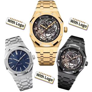 Nieuwe designer horloges 42 mm mes All Black Skeleton Watch Classic 15400ST 15300 Audemar Dail Automatisch waterdichte Uomo Uhren orologio di Lusso Montre de Luxe
