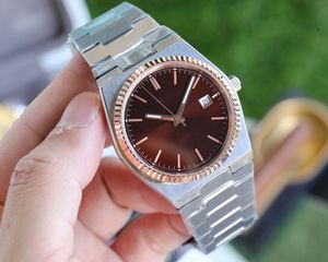 Nouveau designer montres T137 montre pour hommes PRX 1853 avec un diamètre de 40 mm boucle pliable bracelet en acier non brodé bleu noir montre-bracelet mécanique automatique