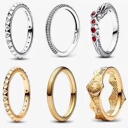 nieuwe designer trouwringen voor dames mode luxe verlovingssieraden voorstel geschenk hoge kwaliteit diamanten diy fit pandoras tronen draak kroon ring met doos