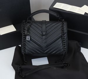 2023 Nouveau 5A Femmes Sac De Luxe Sac À Main Sac À Bandoulière Marque LOULOU En Forme De Y Designer Couture En Cuir Dames Chaîne En Métal Noir À Clapet Messenger Chaîne Sacs En Cuir D'agneau