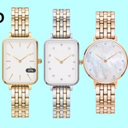 Nouveau Designer femme Montre dw QUADRO Steel Band Montre-bracelet à quartz pour femme 20mmx26mm Femme Mode Montres Diamant noir Horloge montres homme