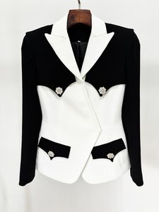 Nieuwe Designer Women Blazers lange mouw dubbele borsten hoogwaardige kralen knop blazerjack van Business Slim Suit jas uit het kader My5123
