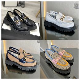 Nieuwe Designer dames casual schoen platform lug zool loafers met horsebit metalen gespen dikke zolen dames dame meisje luxe lederen casual schoenen maat 35-42