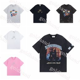 Hiphop Tees Men Designer Tide Tide Thirt Summer Men Women Loose Tees Rapper Street Skateboard Tops Fashion bedrukt shirt