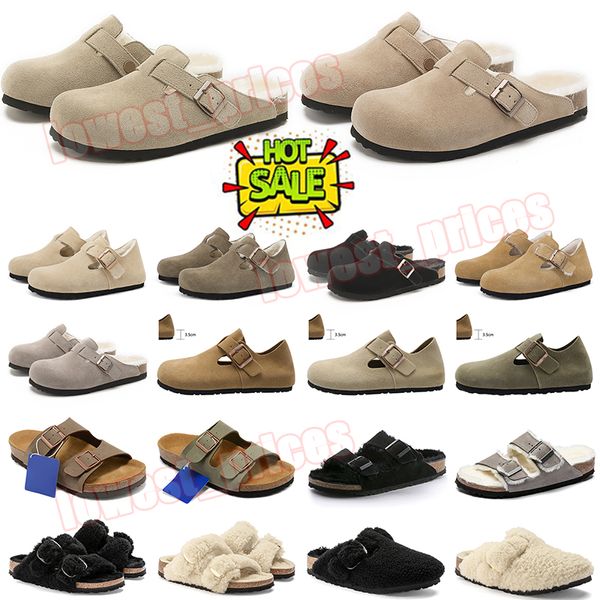 birkenstocks boston clogs sandals birkinstocks Burkin boucles pantoufles arizonas hommes femmes à semelle souple en fourrure pantoufles plates - formes à semelle souple【code ：L】