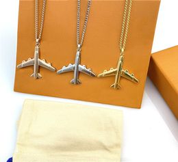 Nouveaux créateurs Design hommes et femmes pendentif collier en acier inoxydable avion anneau colliers Designer bijoux 7635406