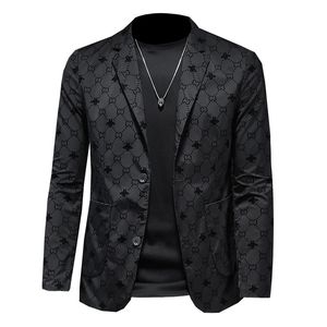 Nouveaux designers Lettre de mode imprimer les blazers Blazers Cotton Linen Mode Mather Designer Vestes Business Slim Fit Costume Formal Blazer Men Suits Styles