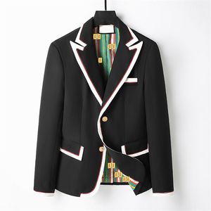 Nieuwe ontwerpers modebrief printen heren blazers katoen linnen modejas ontwerper jassen zakelijke casual slank fit formeel pak blazer mannen pakken stijlen 606