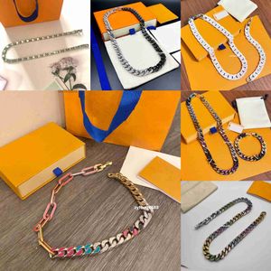 Nouveaux créateurs de bijoux couleur bonbon chaîne de luxe collier lettre pendentif monogramme cubain fiançailles pour hommes et femmes 15 styles 50I3