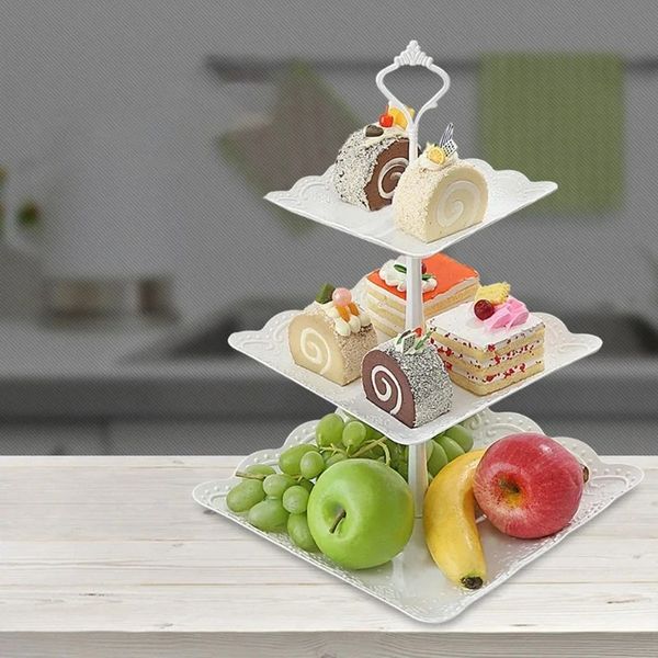 Nouveau stand de gâteau détachable Style européen PASSION 3 TIER PASTRIE Cupcake Fruit Plate de service dessert Home Party Party Home Decor