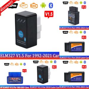 Nouveaux outils de diagnostic Elm327 Bluetooth OBD2 V1.5 Elm 327 V 1.5 OBD 2 Scanner d'outil de diagnostic de voiture Mini Elm-327 Adaptateur OBDII Outil de diagnostic automatique