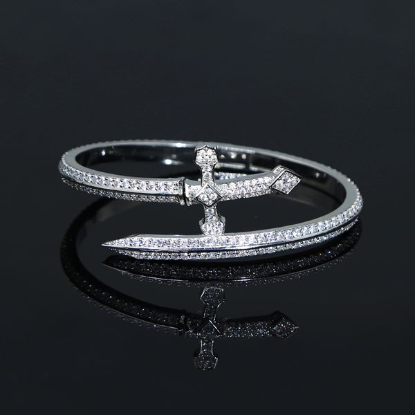 Nouveau diamant croix épée de justice hip hop Bracelet hommes et femmes tempérament haut sens main bijoux bracelet