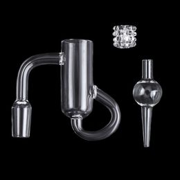 Fumar Nuevo Diamond Knot Loop Cuarzo Banger con Bubbler Carb Cap Insertar 10 mm 14 mm 18 mm Recycler Banger Nails para Bongs de vidrio