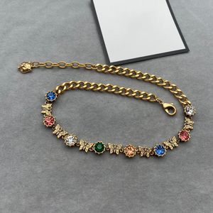 Nieuwe diamanten halsketting ontwerper kleur diamanten vlinder ketting sieraden cadeau