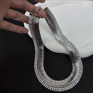 Nouveau collier de pendentif en diamant grand diamant en or Bijoux fin de joaillerie à double rangée double rang