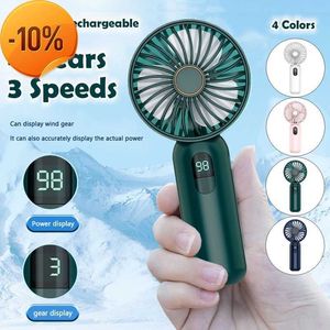 Nuevo Mini ventilador con pantalla Digital USB 1200 Mah, ventilador eléctrico portátil pequeño y bonito, ventilador portátil de bolsillo para estudiantes, ventilador de mano para exteriores