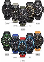 Nouveau numérique double affichage cadran rond grande montre-bracelet résistant à l'eau Schoole hommes sport Smael montre Drop 8535531