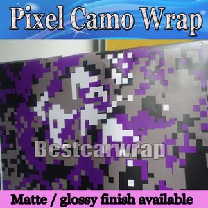 Nuevo Digital Tiger purple Camo Vinyl wrap Camuflaje para coche Cuerpo completo barco Truck wraps que cubre Mate / brillante 1.52x10m / 20m / 30m / Roll