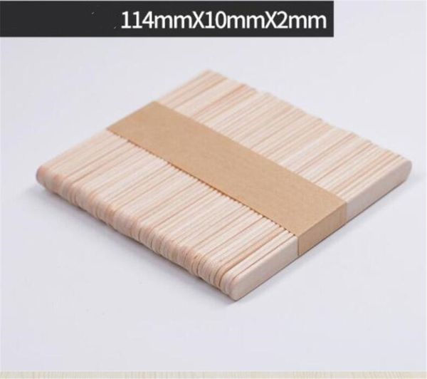 New Dining 50 pcs / set Craft Popsicle Palitos de helado de madera natural de 4 pulgadas Palitos de tratamiento Palitos de mezcla de limo de resina epoxi de madera KD1