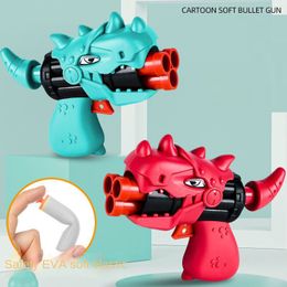 Nouveau pistolet jouet à balle molle dinosaure, pistolet de dessin animé, modèle de tir, lanceur en plastique pour enfants garçons, cadeaux d'anniversaire, nouvelle collection