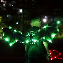 Nuevas alas de dinosaurio Alas de mariposa eléctricas de Halloween Los niños iluminan el adorno trasero de hada de las flores con efecto de sonido Fiesta/Cumpleaños/Halloween/Navidad Cosplay LED