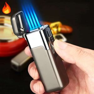 Nouveau feu Direct coupe-vent en métal Turbine torche briquet cuisine en plein air Barbecue Camping allume-cigare outil hommes haut de gamme cadeaux