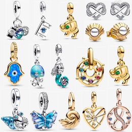 NIEUWE DISNE DE Little Mermaid Seasphell ketting en oorbellen set charmes voor vrouwen designer sieraden diy pandora hanger armband