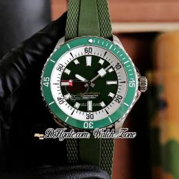 Novo Dive Superocean 44 A17376A31L1S1 Relógio masculino automático Mostrador verde Branco Moldura de cerâmica interna Caixa de aço Pulseira de borracha Relógios masculinos Watchzone C145b1