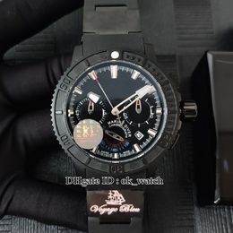 Nouveau Diver 353-92-3C montre chronographe à quartz pour hommes PVD boîtier en acier noir 45mm 353-90-3 montres de sport pour hommes bracelet en caoutchouc