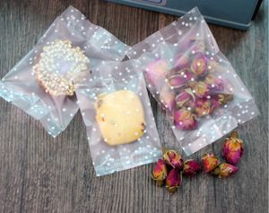 Nieuwe DIY 400 stks / partij Kleine Witte Dots Open Top Snack Tassen / Mooie Koekjes Brood Cookie Gift Bag 4 Maten Groothandel