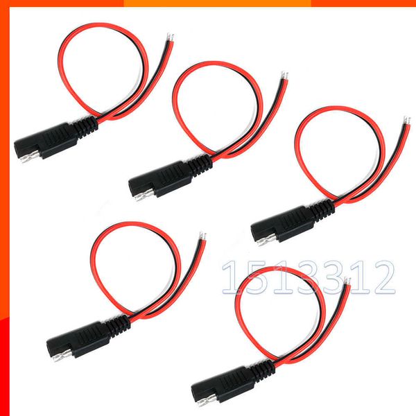 Nouveau bricolage 5 pièces SAE puissance câble d'extension automobile 18AWG 30CM 2 broches avec câble de connecteur SAE câble d'extension à déconnexion rapide