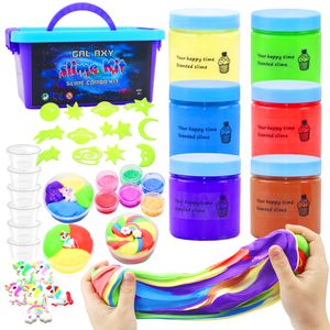 NIEUWE DIY CLAY SLIME KIT LEVERINGEN 6 kleuren katoenen modder slijm kits speelgoed ramen muds decompress plasticine voor kinderen cadeau 1170
