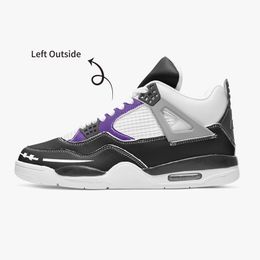 Nuevos zapatos de baloncesto personalizados de bricolaje para hombres y mujeres clásicas negras de color morado de color púrpura de entrenadores al aire libre 36-46
