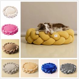 Nouveau bricolage tissé à la main litière pour chat litière pour chien lavage en machine créatif 6cm d'épaisseur daim haut de gamme lit pour chien litière pour animaux de compagnie LG38