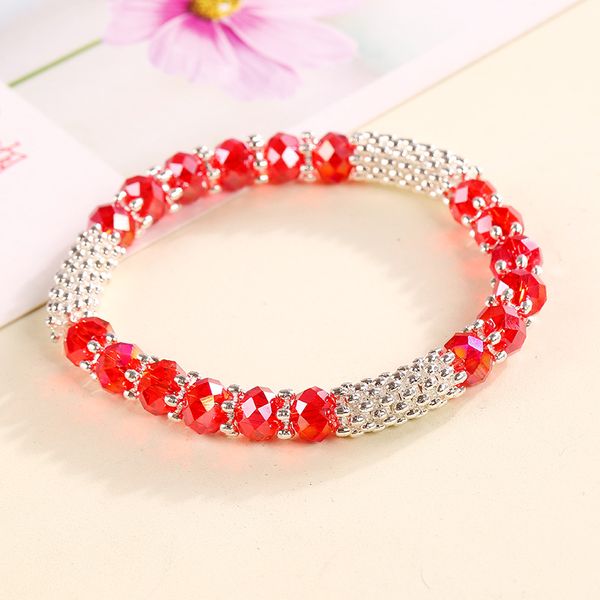 Lo nuevo DIY Infinity Charm Strands Pulseras Pulsera de cuentas de cristal antiguo Brillante Colorido moda copo de nieve Strand Style Bangle Jewelry