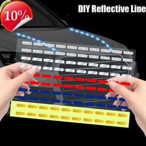 Nouveaux autocollants réfléchissants de ligne de bricolage, bande décorative de corps de roue de moto de voiture, autocollants d'avertissement de bricolage, accessoires d'autocollant de voiture