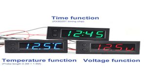 Nouveau bricolage multifonction horloge de haute précision à l'intérieur et à l'extérieur de la température de la voiture moniteur de tension de batterie panneau compteur DC 12 V Dropshi1858156