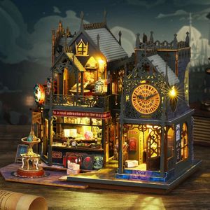 NOUVEAU DIY BOIS MAGIC CITY CASA Dolles Houses miniatures Building Kits House avec des meubles LED pour les cadeaux d'anniversaire des filles 64054