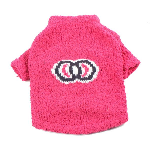 Nueva ropa de perro marca de moda rosa rosa suéter redondo redondeo de cuello de peluche keji fadu fadu ropa de vestuario