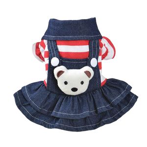 Vêtements pour chiens Salopette rayée Animaux mignons Vêtements pour chiens Petits chiots Petits animaux Races Été Mariage Princesse Chats Robes