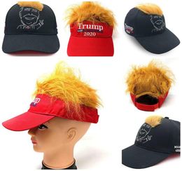 Nouveau Donald Trump Coiffure de coiffure Cartoon Forgon Outdoor Baseball Cap 2020 Fun Trump Hair Hat Embrodery Beach Sun Hat T3I56011417865