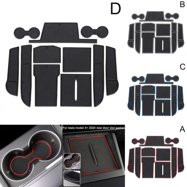 Ranura de puerta nueva para Tesla Model 3 + ranura para taza de agua, almohadilla protectora a prueba de polvo, alfombrilla antideslizante de almacenamiento, accesorios de Interior de coche